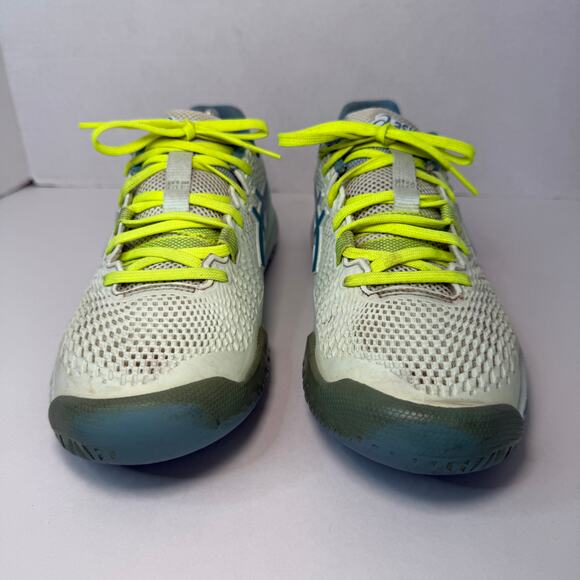 Asics Athletic Shoes in White and Blue with Yellow Accents - Picture 2 of 9